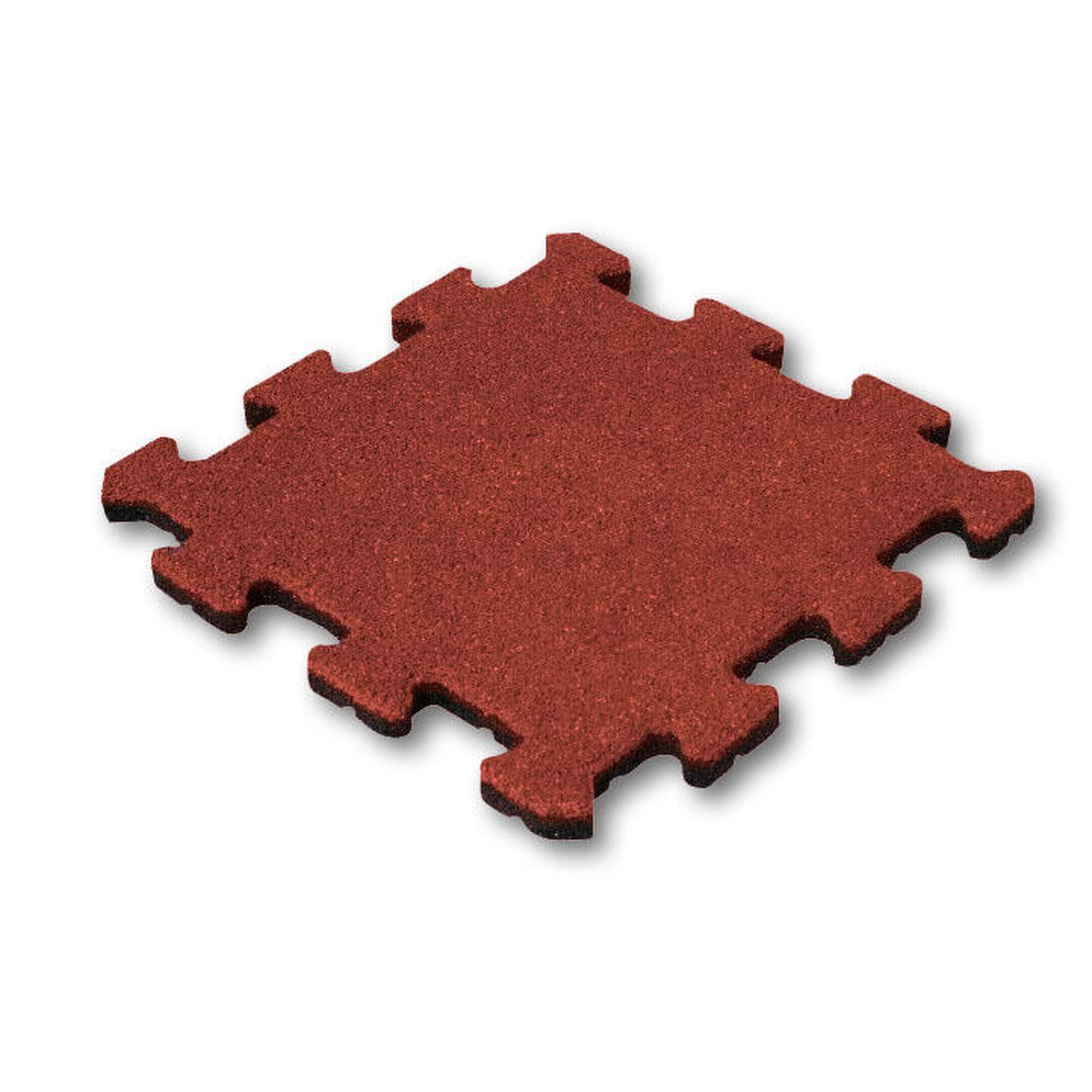 IVOL Piastrella in Gomma Rossa 25mm - 50x50 cm - Puzzle System Middle Piece
