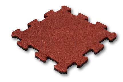Rubber Tegel Rood 25mm - 50x50 cm - Puzzelsysteem Middenstuk