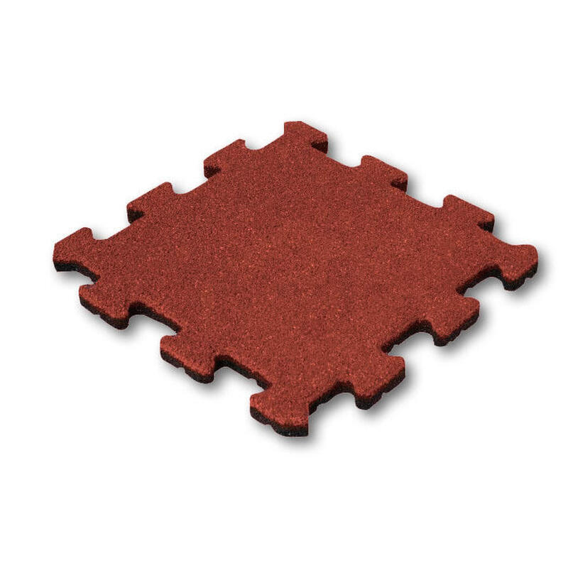 Ladrilho de borracha 25 mm - 50 x 50 cm Vermelho - Puzzle system - Peça central