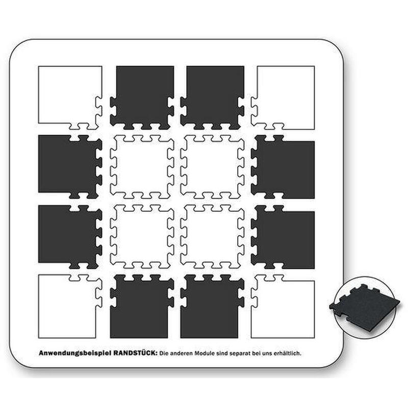 Iarbă artificială țiglă de cauciuc 30 mm - Piesa laterală a sistemului puzzle