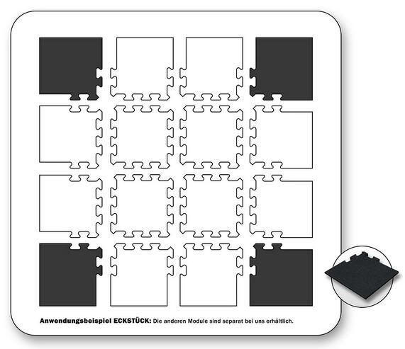 Piastrella in gomma per erba sintetica 30 mm - Pezzo d'angolo del sistema puzzle 3/3