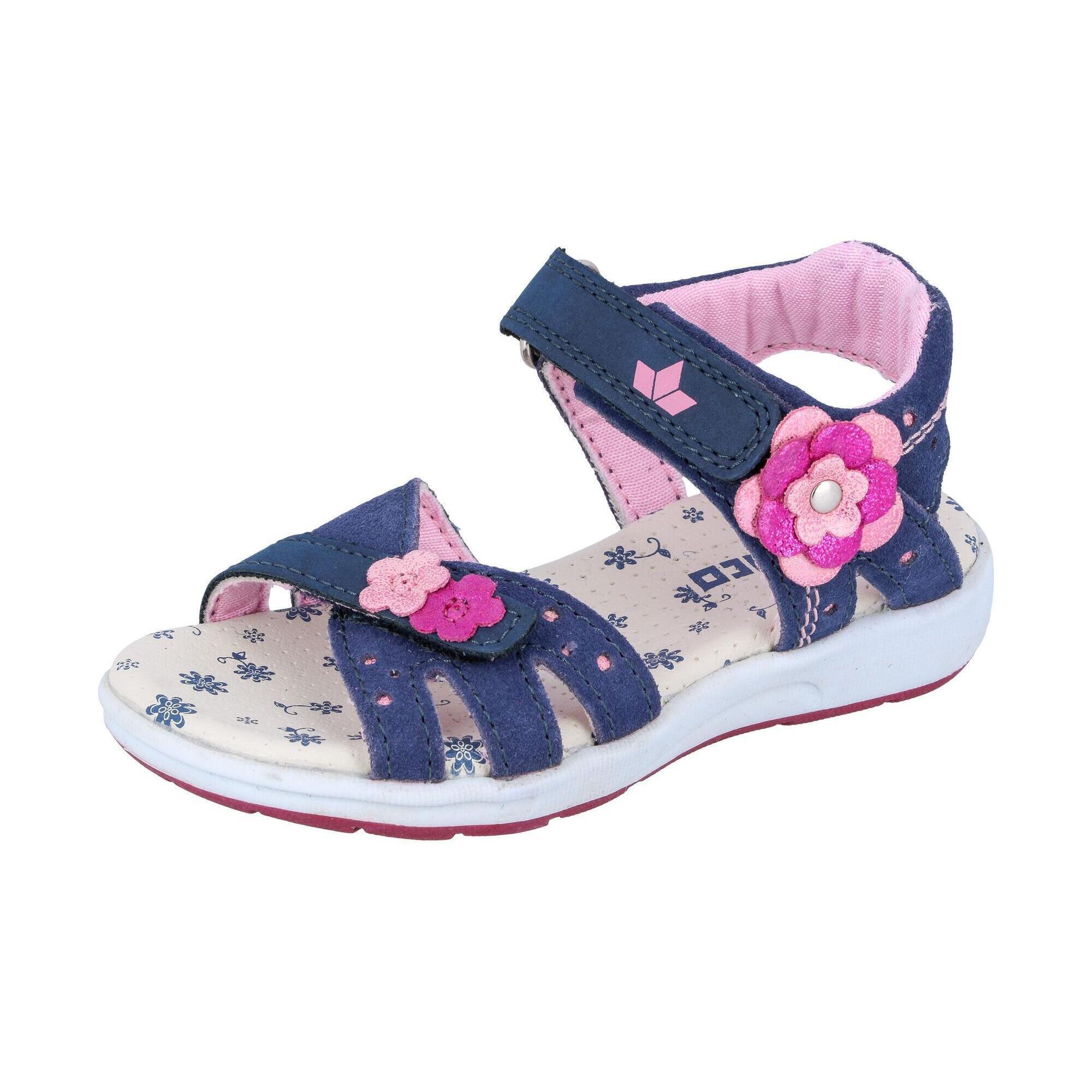 LICO LICO Cassandra V Girls' Leather Sandal blue with double Velcro