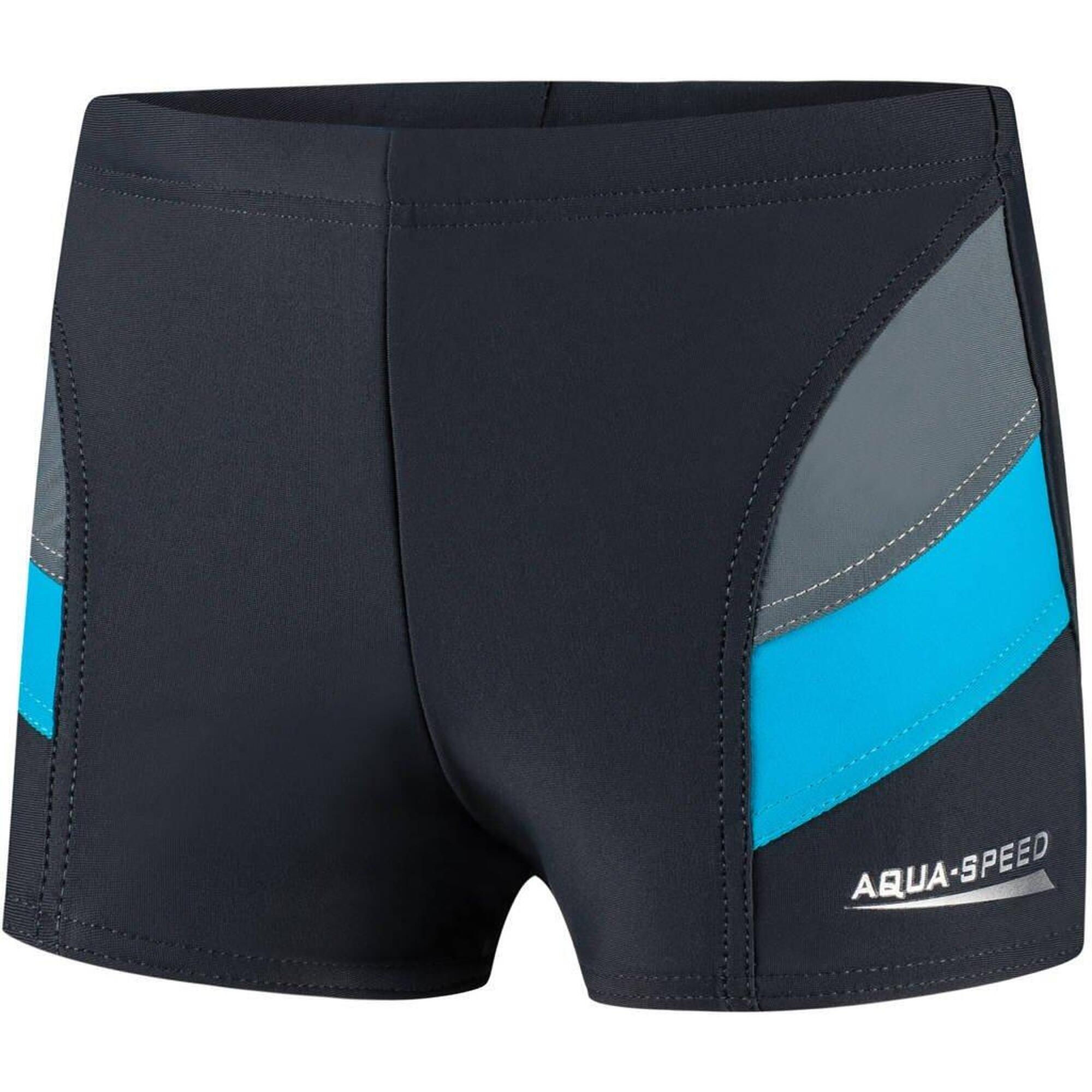 Aqua Speed - Slipy Shorty Natation - Andy Gris - Boxer De Bain - Bleu|gris - 152 Cm - Decathlon