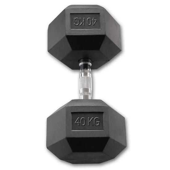 Paire d'haltères hexagonale HEXRU40 pour fitness et musculation
