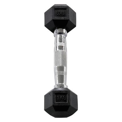 Paire d'haltères hexagonale HEXRU1 pour fitness et musculation