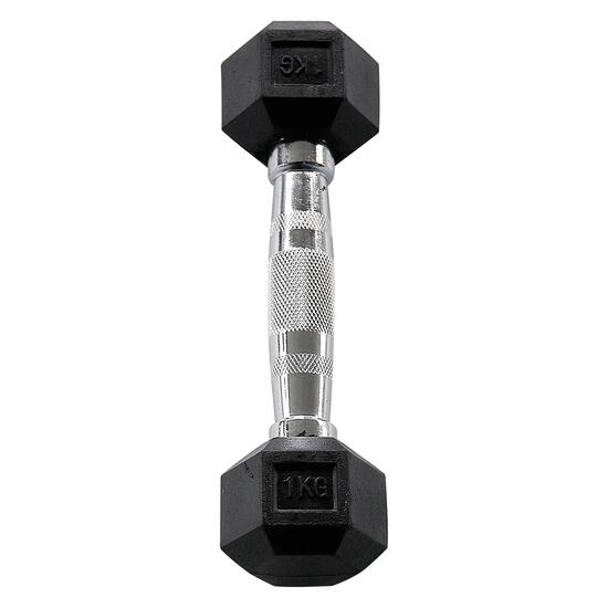 Paire d'haltères hexagonale HEXRU1 pour fitness et musculation