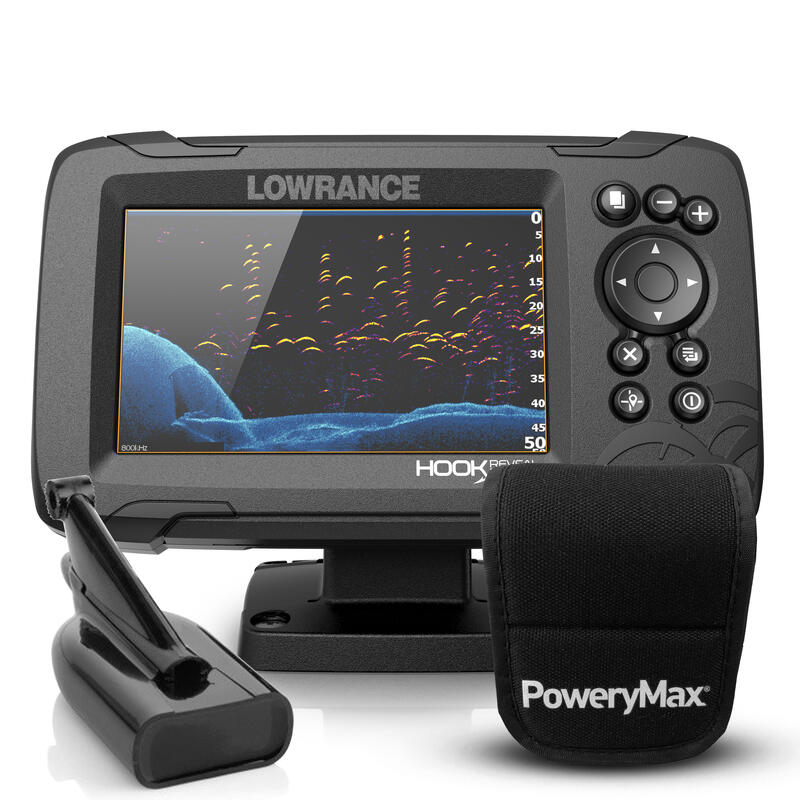 montaje T Hasta aquí Sonda Pesca Lowrance HOOK Reveal 5 PoweryMax Ready-Transductor HDI 83/200.  | Decathlon
