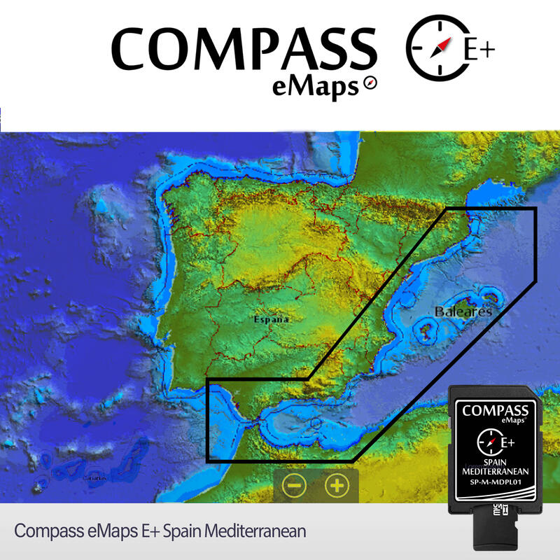 Carta de Naútica Compass E+ Spain Mediterranean