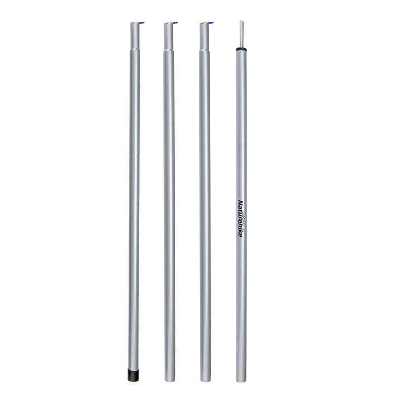 2M Galvanized Iron Four-Section Canopy Pole (2pcs) - Silver