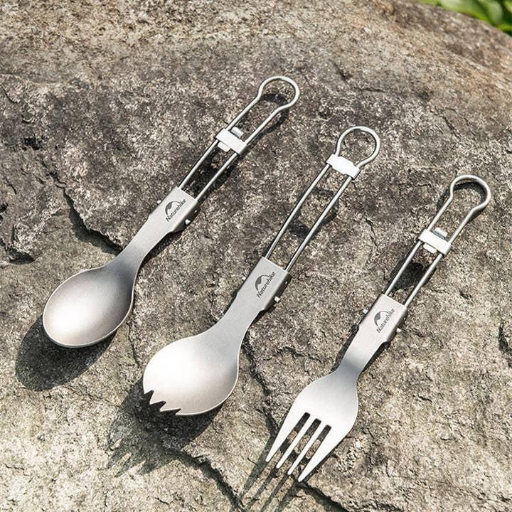 Titanium Alloy Outdoor Travel Folding Tableware - Spoon