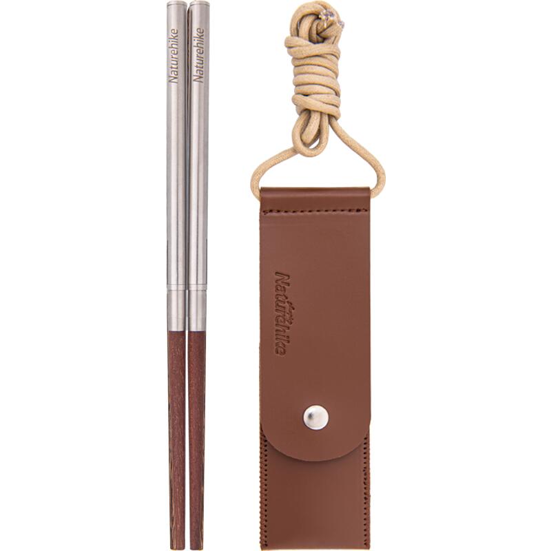 Foldable Wood Stainless Steel Tableware - Chopsticks