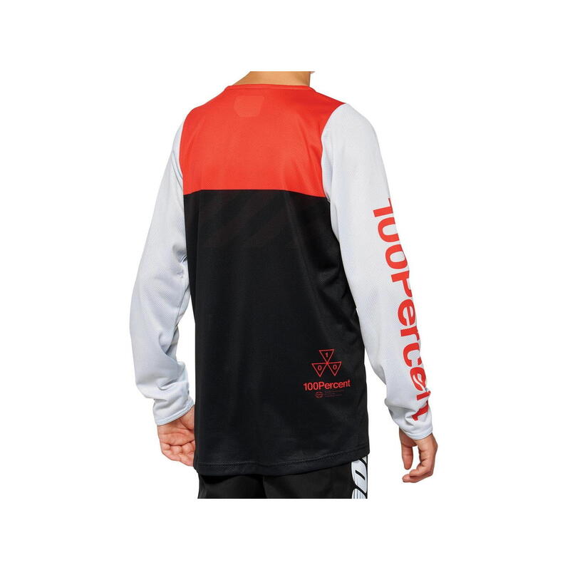 R-Core Youth Long Sleeve Jersey - Black/Racer Red