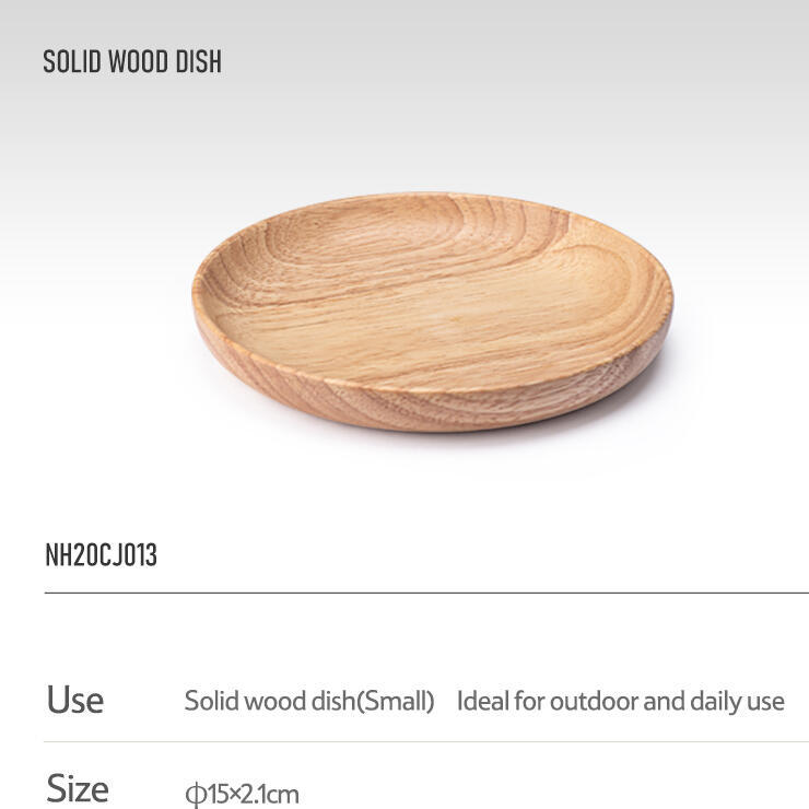 Camping Tableware Solid Rubber Wood Dish