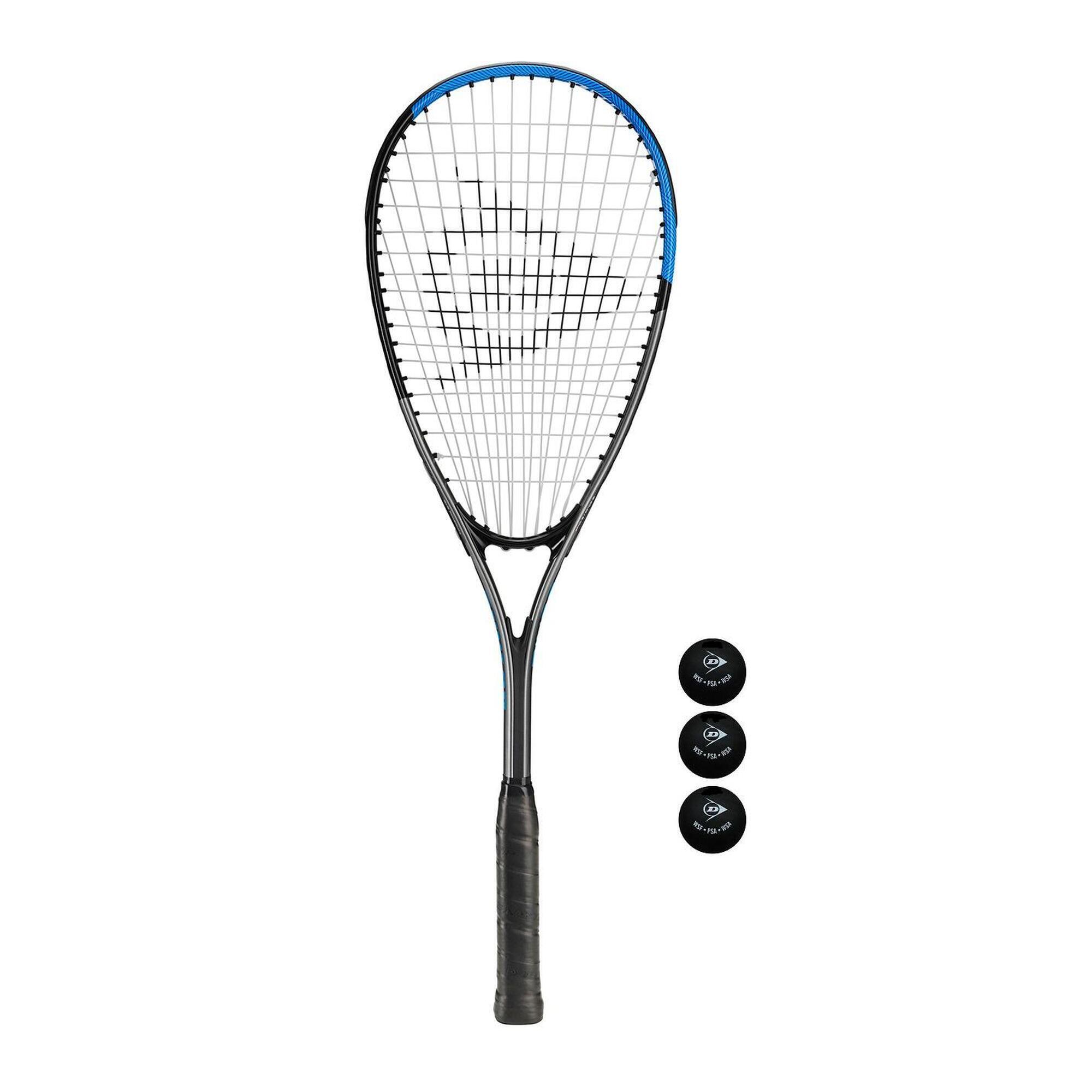 Dunlop Sonic Lite Ti Squash Racket + 3 Balls 1/2