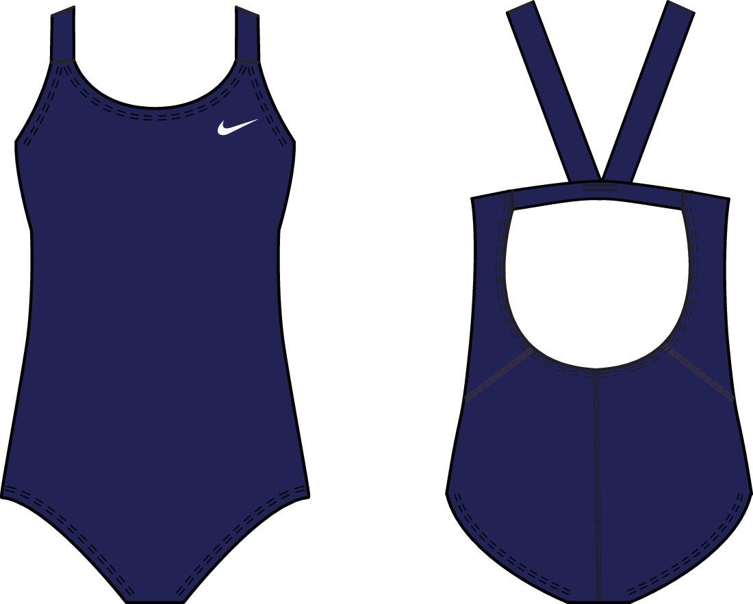 Nike Girl's Hydrastrong Fastback badpak - Middernachtblauw - Maat XS 3/4