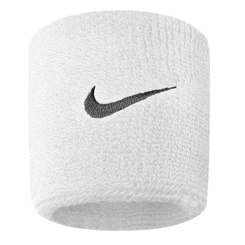 Dorosły opaska na nadgarstek oddychające Nike Swoosh Biały