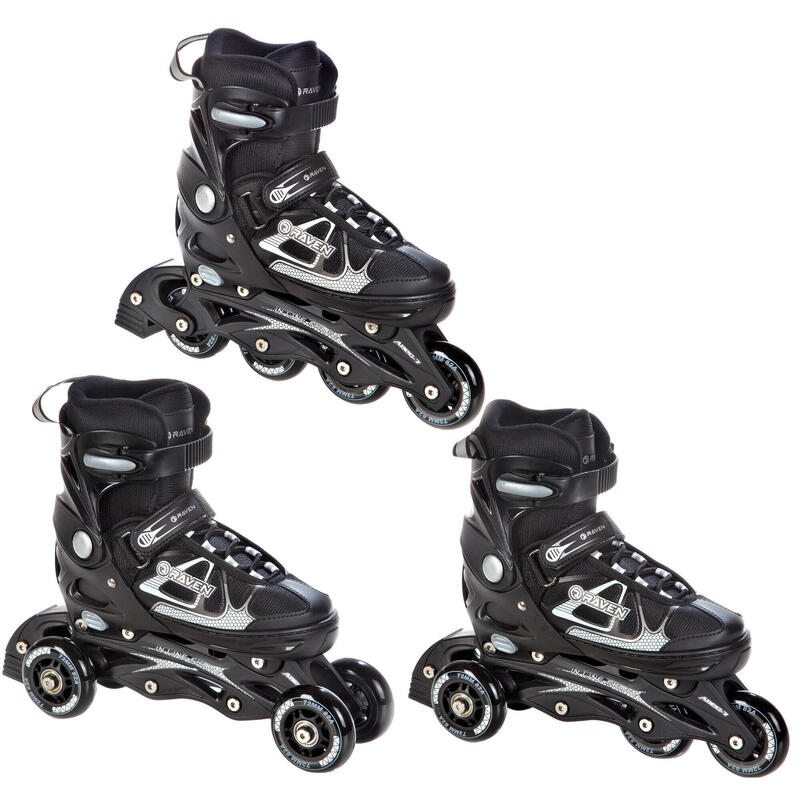 Patines 3 en 1 ajustables Spirit Negro