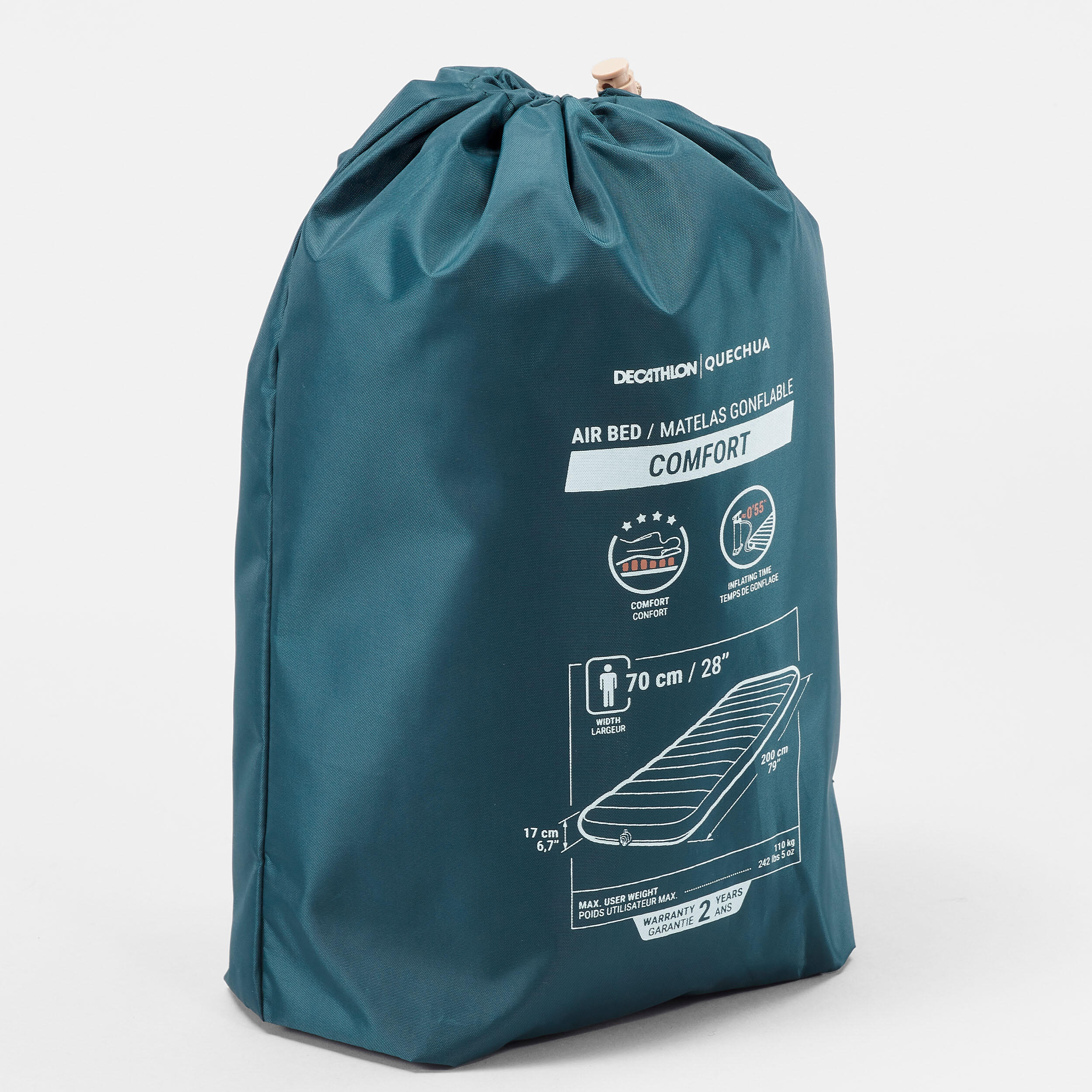 Second Life - Materac kempingowy Quechua Air Comfort 70 cm... - Stan Doskonały 3/5