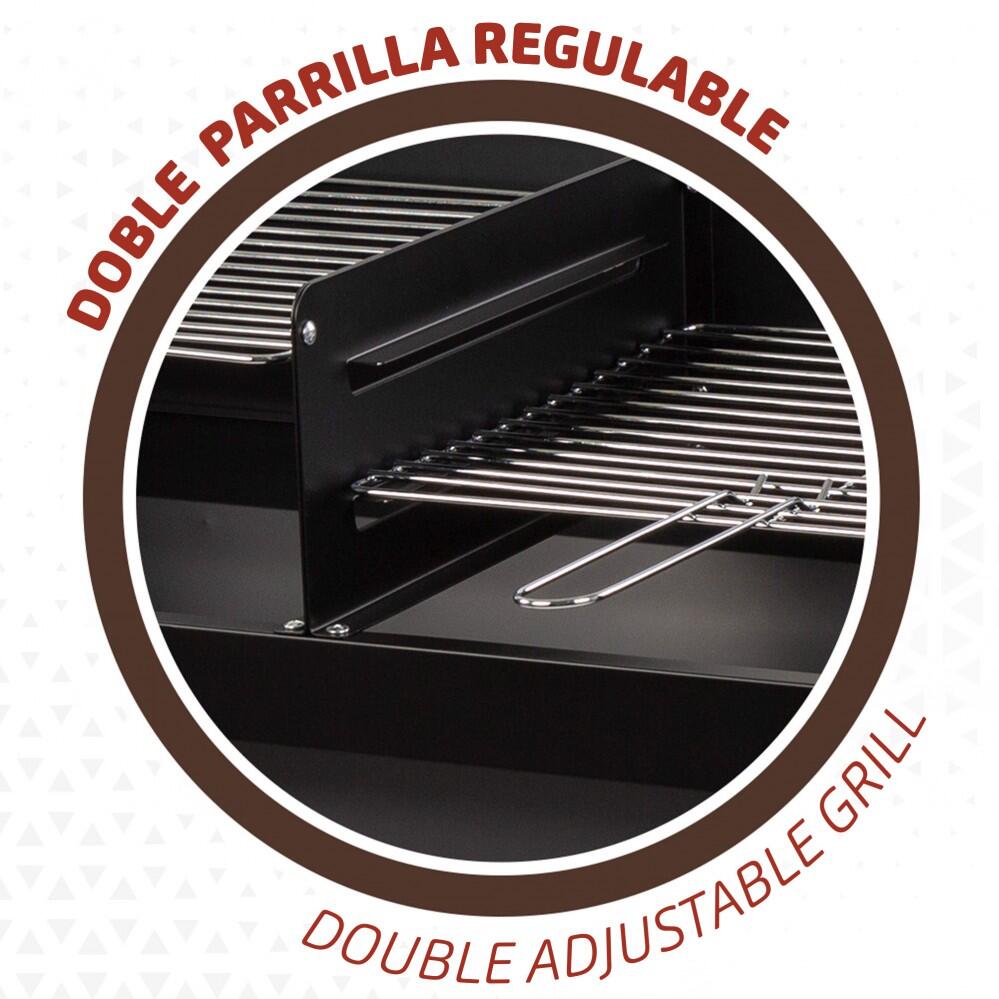 Barbacoa carbón portátil con doble parrilla y asa Aktive 5/7