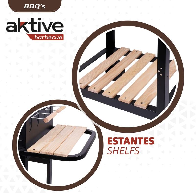 Barbecue au charbon de bois portable double grille Aktive