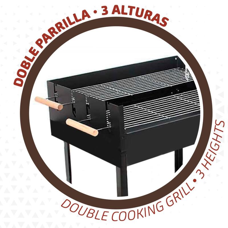 Barbecue au charbon de bois portable double grille Aktive