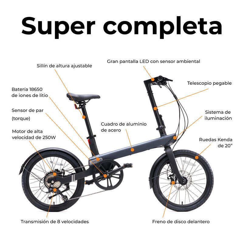 Vélo électrique urbain Xiaomi QiCycle C2, Connecté, Pédalage assisté