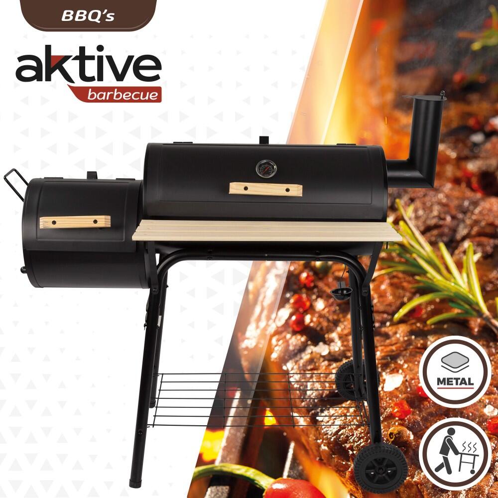 Barbacoa carbón portátil y ahumador Aktive 2/7