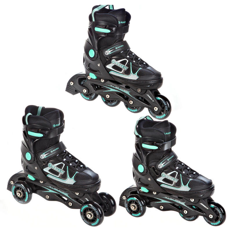 Patines ajustables 3 en 1 Spirit Negro/Menta