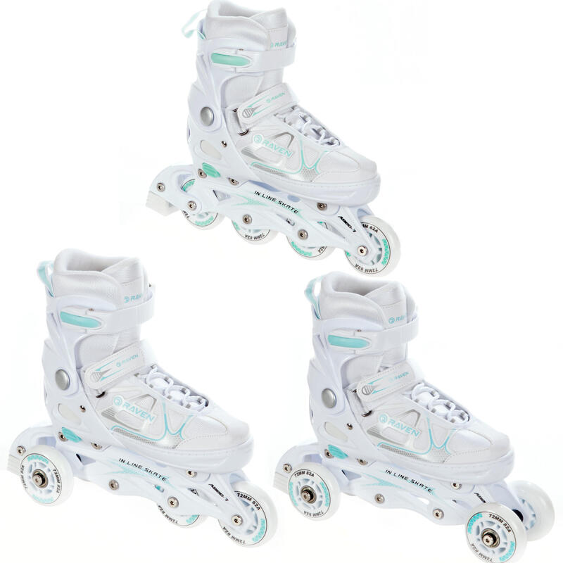 Patines 3 en 1 ajustables Spirit Blanco/Menta