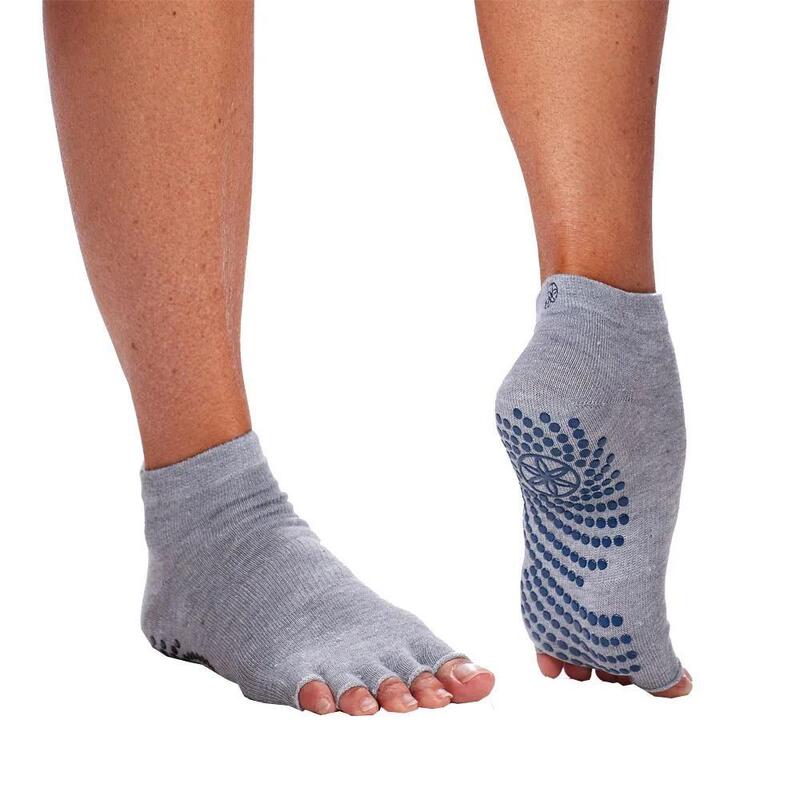 Chaussettes de Yoga - Chaussettes antidérapantes sans orteils - Gris - 2 paires