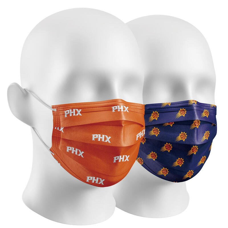 [2-pack] NBA Mask - Phoenix Suns - Disposable Mask (2 Designs x 5pc)