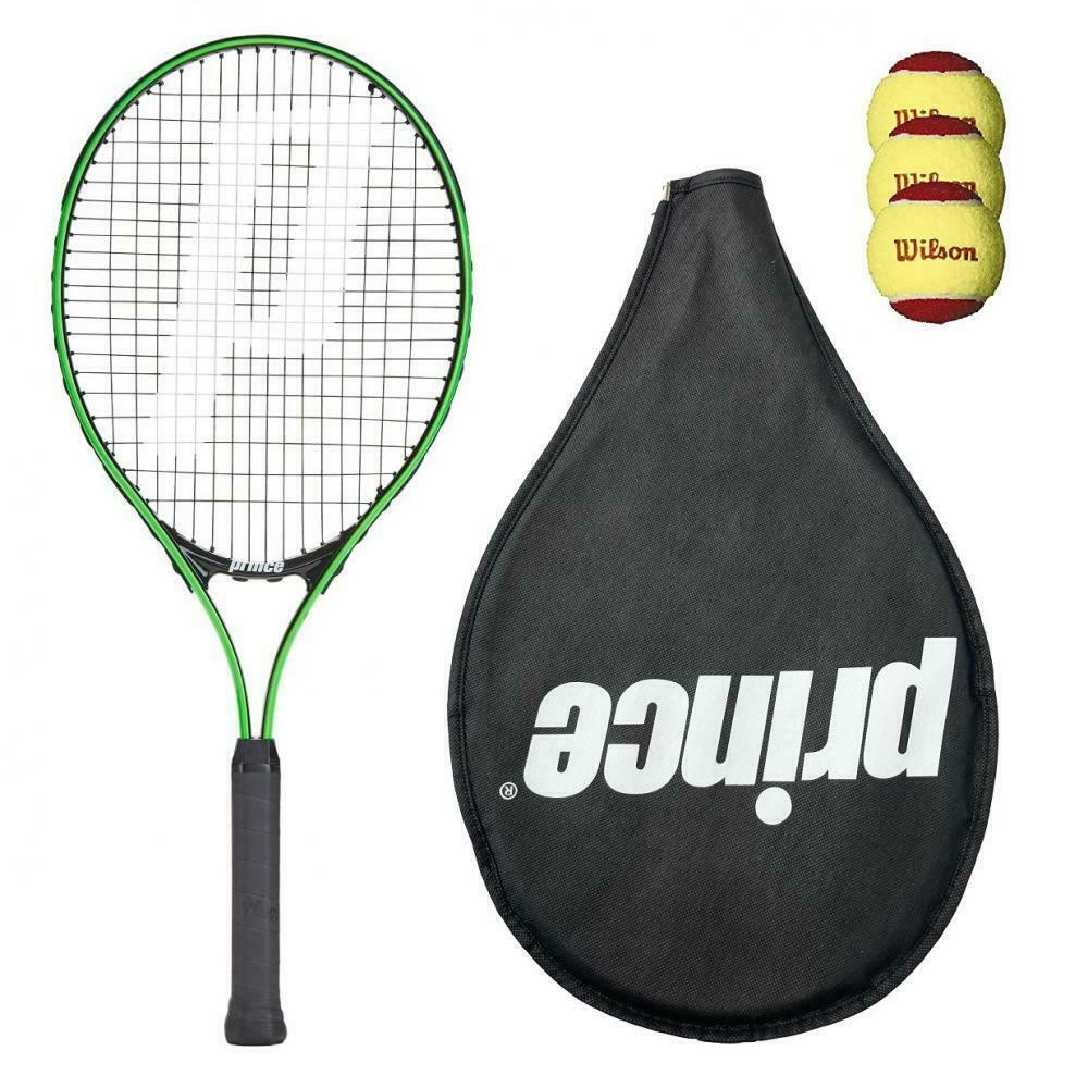 Prince Tour Green 19" Junior Tennis Racket & 3 Starter Balls - GRADE A 1/3