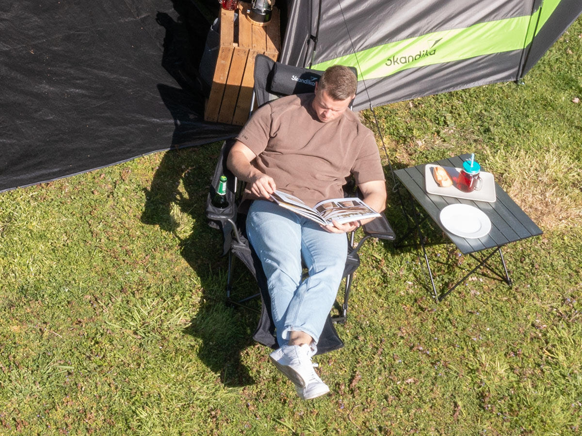 Silla de Camping Toras con Reposapiés Plegable Reclinable 6/7