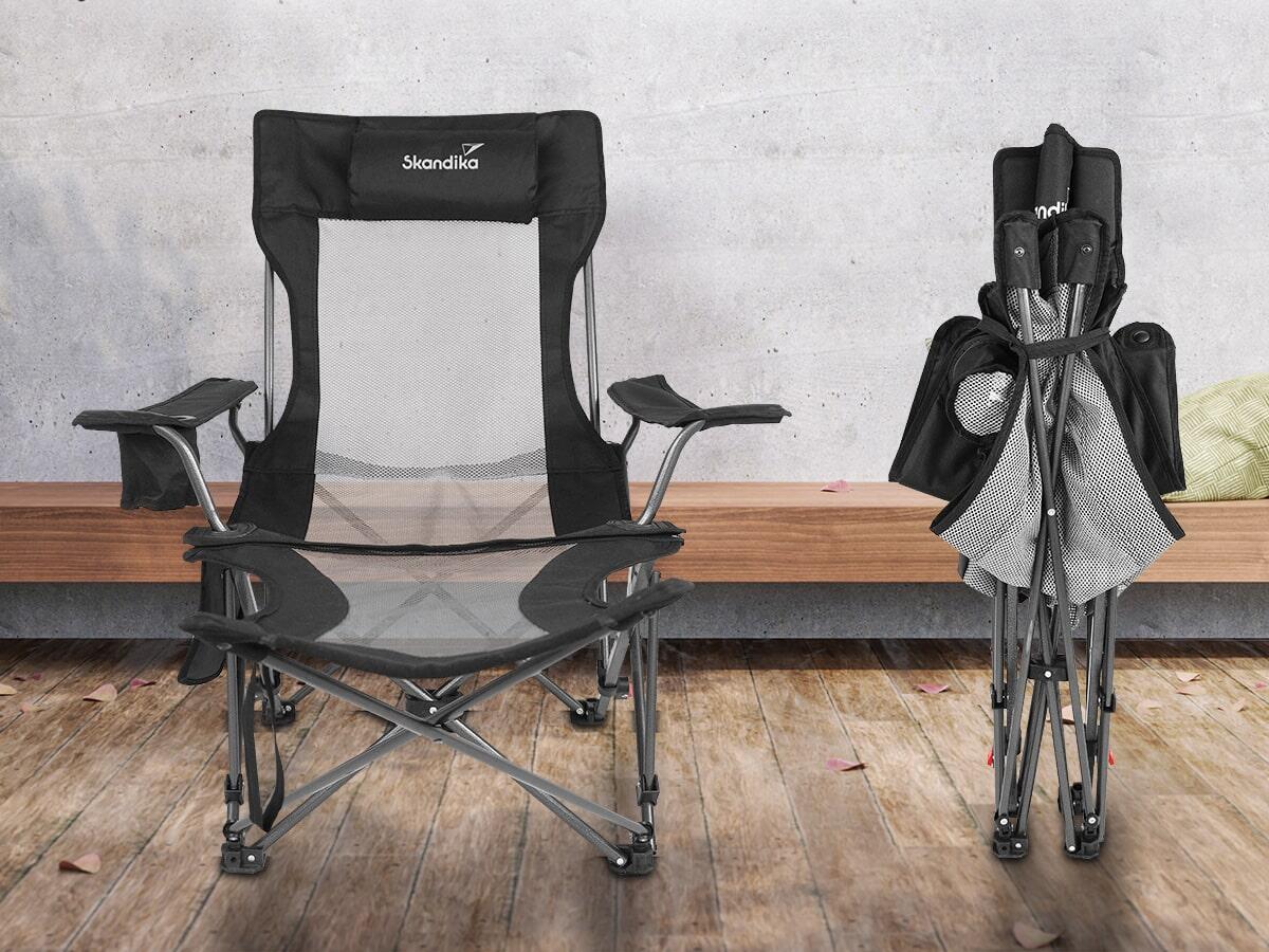 Sedia pieghevole da campeggio con poggiapiedi - Toras - Outdoor - compatta 2/7