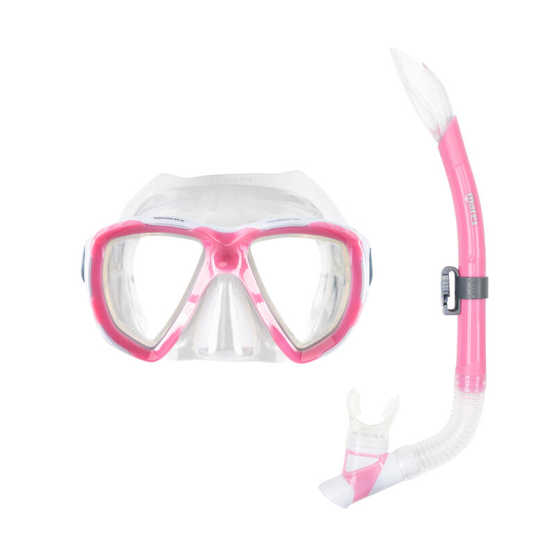 Conjunto Máscara e Tubo de Snorkeling Criança Combo Trygon Junior Cor de Rosa