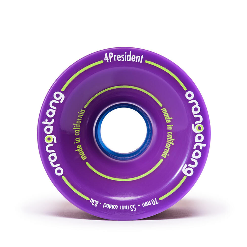 4PRESIDENT Longboard Carving & Slalom Wheels inc JEHU Bearings 70mm/83a - Set 4 2/3