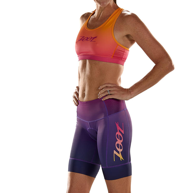 Fond de triathlon Triathlon féminin - Pantalon 8 pouces style coucher de soleil