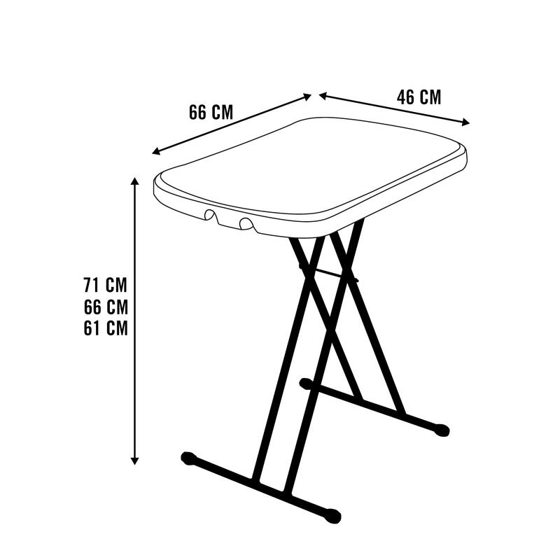 Mesa auxiliar plegable ajustable 52 x 40 x 72 cm, regulable en inclinación  y altura, mesa multifuncional ligera, ideal para come