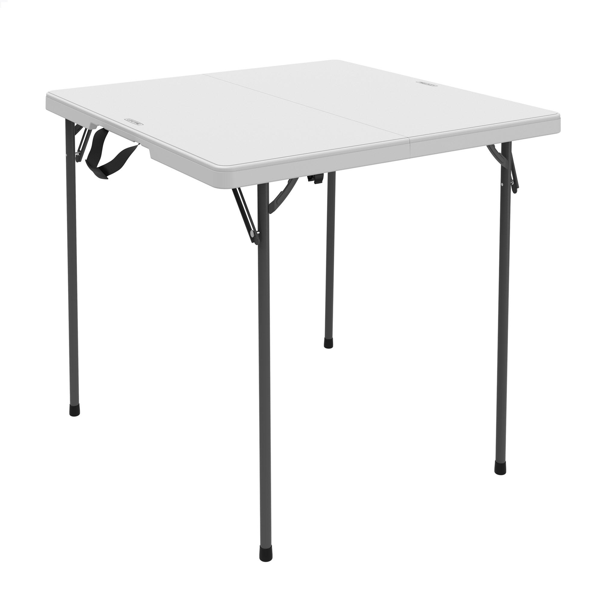 Mesa quadrada dobrável branca 94x94x74 cm lifetime