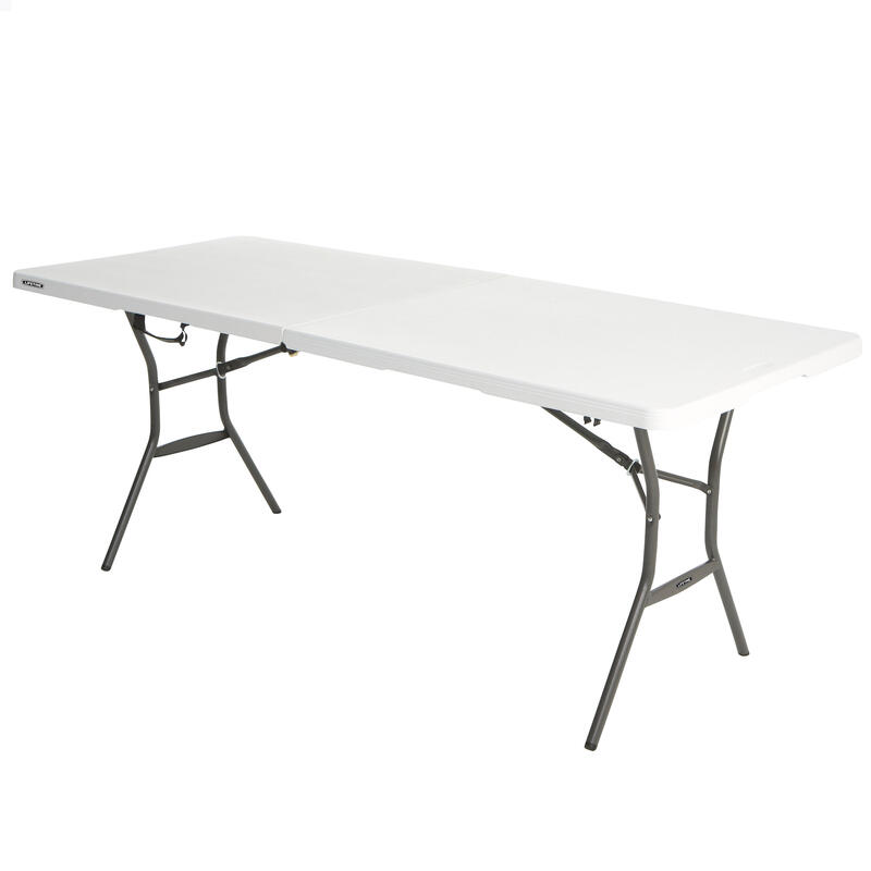 Mesa rectangular plegable blanco efecto granito Lifetime 184 x 73,5 cm | Decathlon