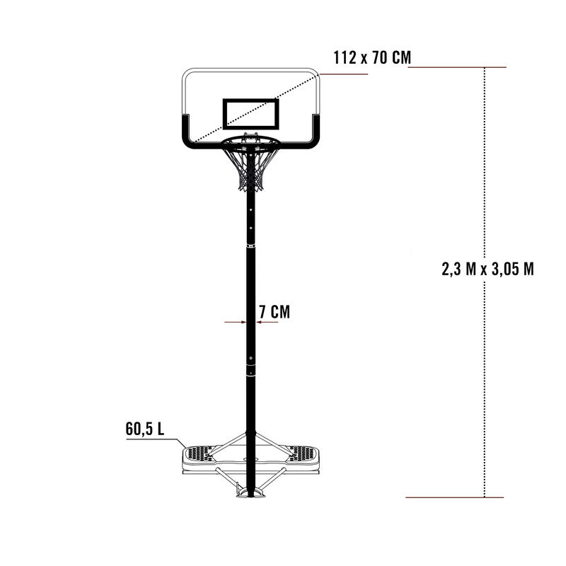 HOMCOM Canasta de Baloncesto para Niños Aro Baloncesto con Soporte