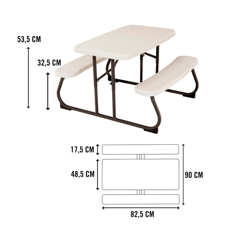 Mesa plegable picnic ultrarresistente Criança 82,5x90x53,5 cm uv100 LIFETIME