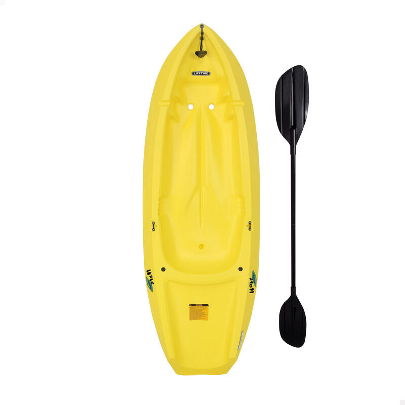 Kayak rígido amarillo con remo juvenil LIFETIME| 1plaza| kayak mar