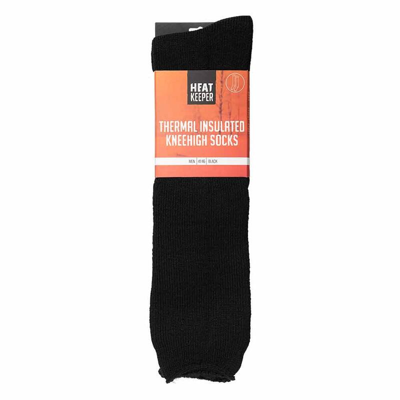 Heat Keeper Hommes chaussettes hautes thermo-isolantes Noir