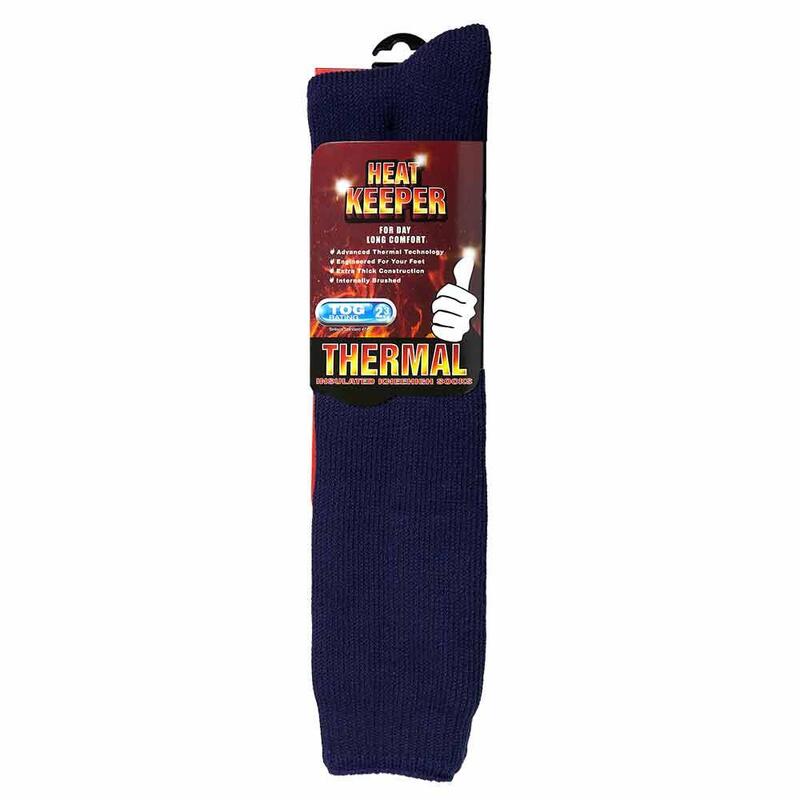 Heat Keeper Hommes chaussettes hautes thermo-isolantes Marine