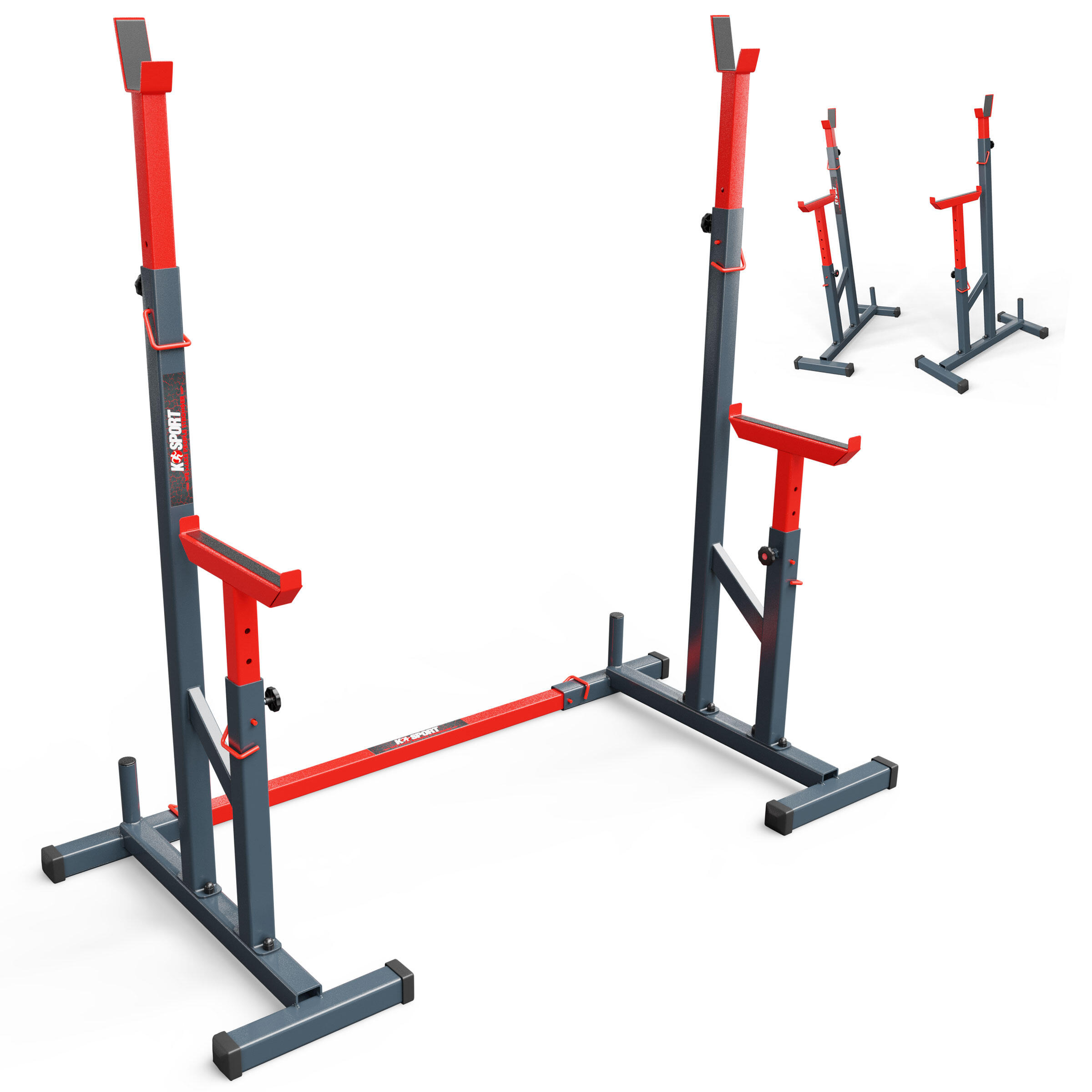 Adjustable Barbell Squat Rack Stand Bench Press Rack 1/7