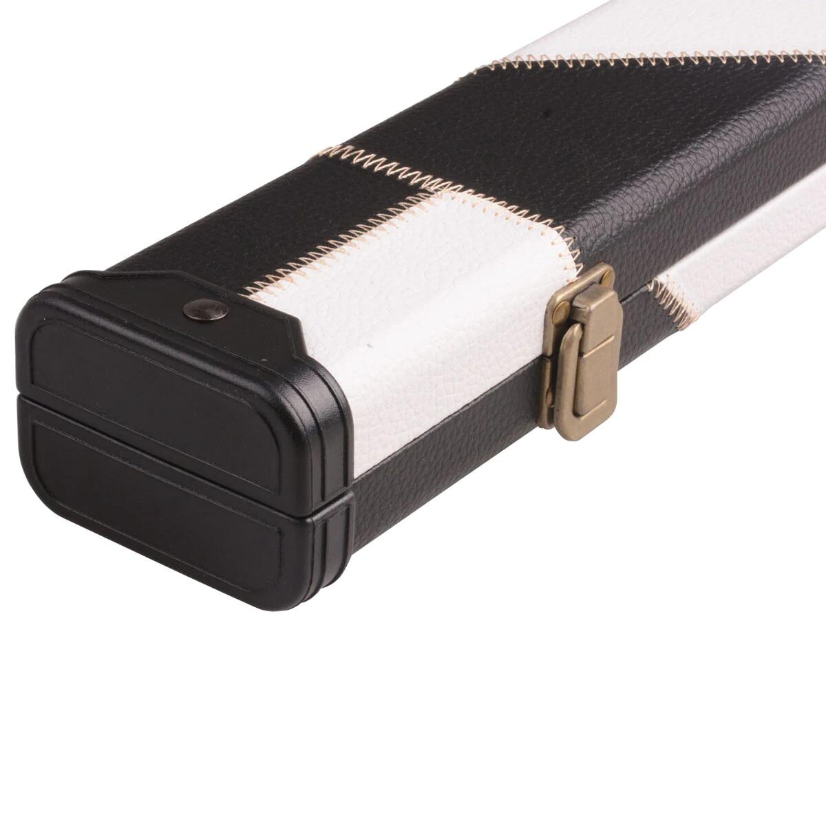 LEATHERETTE BLACK & WHITE 3/4 SNOOKER/POOL CUE CASE 2/5