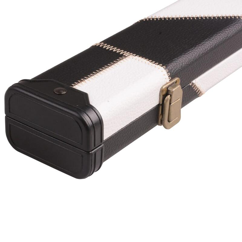 LEATHERETTE BLACK & WHITE 3/4 SNOOKER/POOL CUE CASE