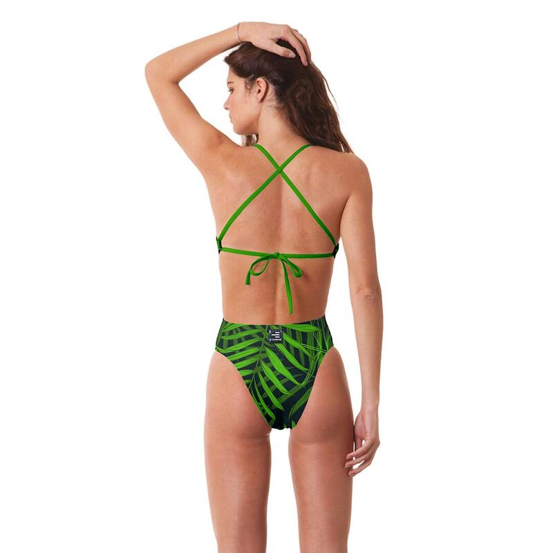 Costume tecnico intero donna piscina Nuoto Revolution Jungle verde