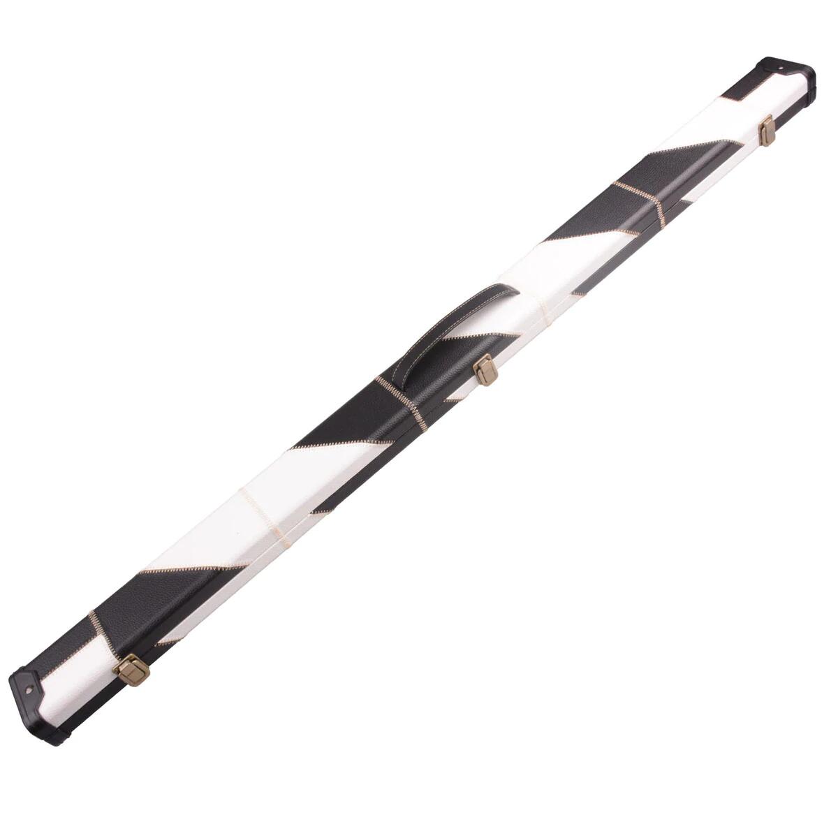 LEATHERETTE BLACK & WHITE 3/4 SNOOKER/POOL CUE CASE 1/5